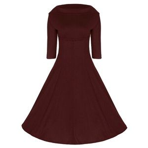 Lindy Bop Boatneck Dress with Button Accents